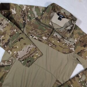 CQR Tactical Combat Shirt Men L Multicam Camo Quarter Zip Ripstop Utility